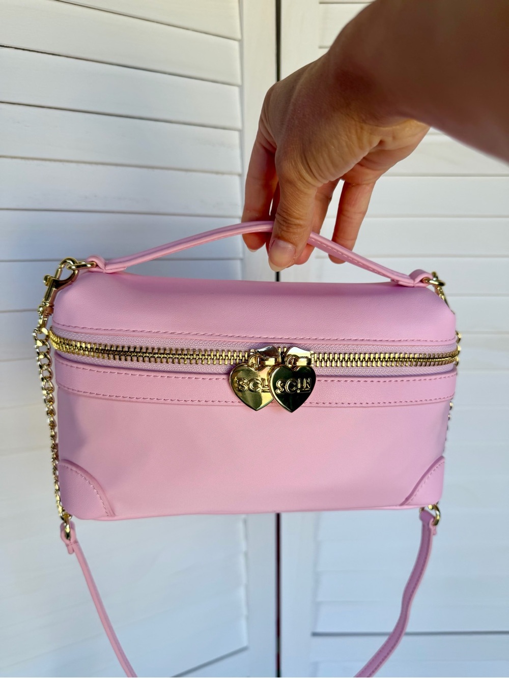 Stoney Clover Lane Top Handle Zip Crossbody Bag Flamingo Pink
